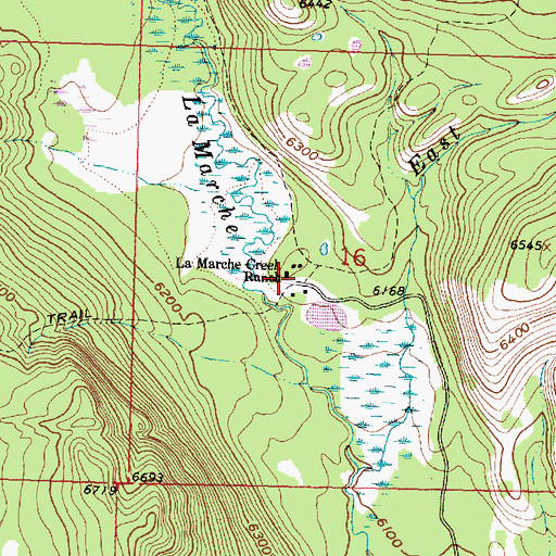 Topographic Map of La Marche Creek Ranch, MT
