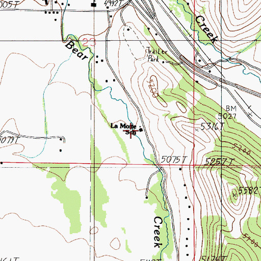 Topographic Map of La Motte School, MT