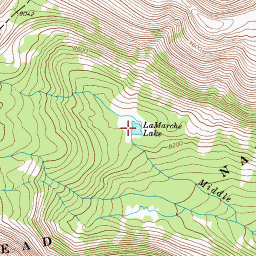Topographic Map of LaMarche Lake, MT