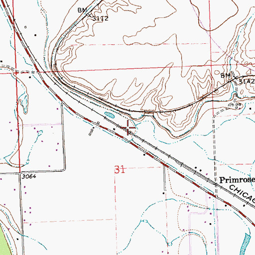 Topographic Map of La Valle Creek, MT