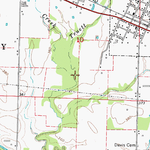 Topographic Map of Truett Creek, AR