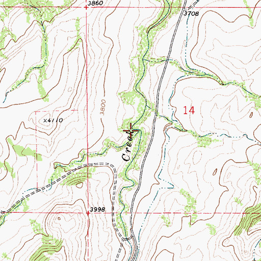 Topographic Map of Lacey Creek, MT