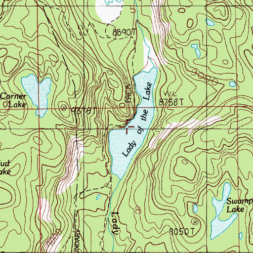 Topographic Map of Lady of the Lake, MT