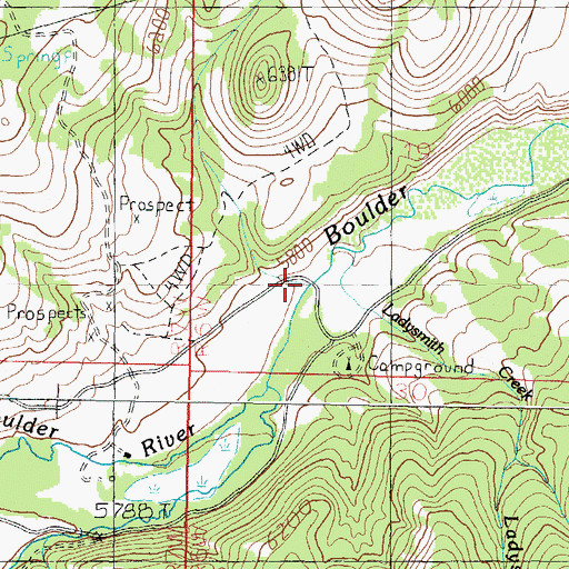 Topographic Map of Ladysmith Creek, MT