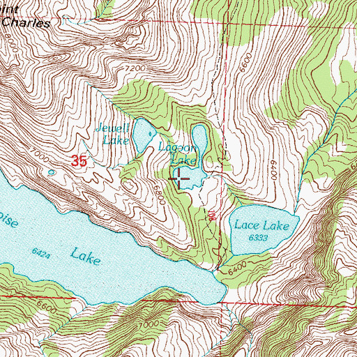 Topographic Map of Lagoon Lake, MT