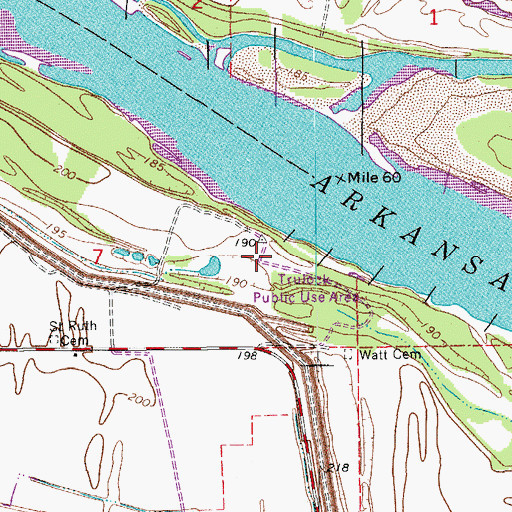 Topographic Map of Trulock Public Use Area, AR