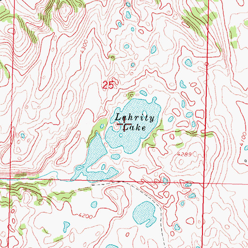 Topographic Map of Lahrity Lake, MT