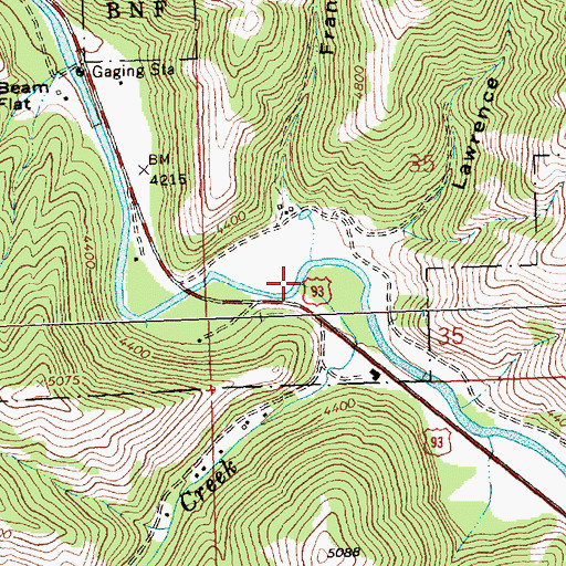 Topographic Map of Laird Creek, MT