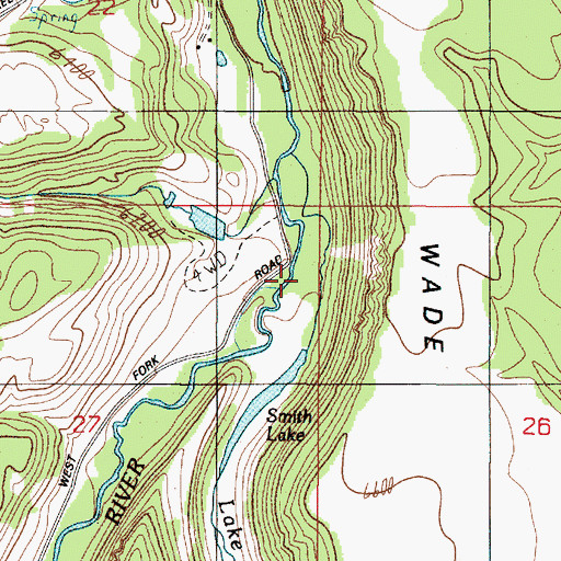 Topographic Map of Lake Creek, MT