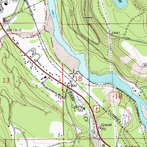 Topographic Map of Lake Creek, MT