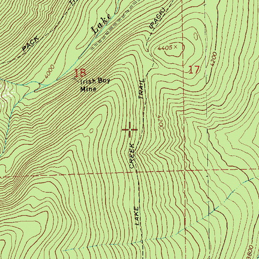 Topographic Map of Lake Creek Trail, MT