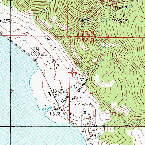 Topographic Map of Lake Hebgen Lodge, MT