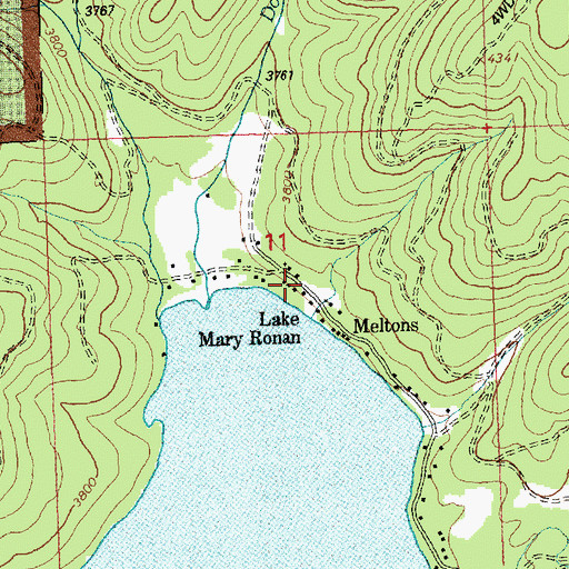 Topographic Map of Lake Mary Ronan, MT