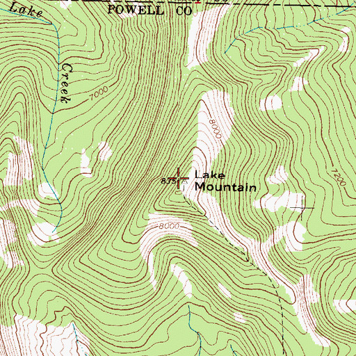 Topographic Map of Lake Mountain, MT