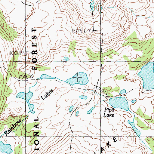 Topographic Map of Lake Plateau, MT