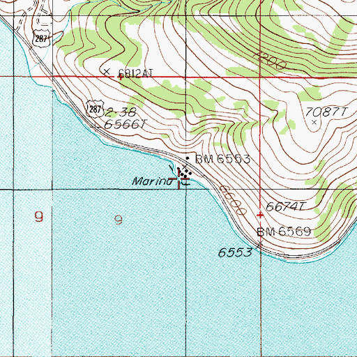 Topographic Map of Lakeview, MT