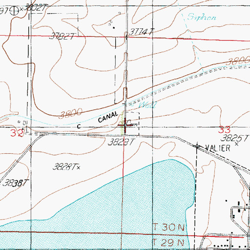 Topographic Map of Lakeview Cemetery, MT