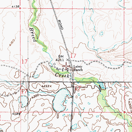 Topographic Map of Lakey Ranch, MT