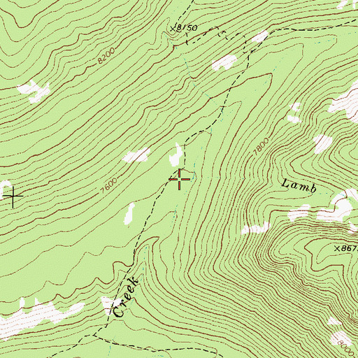 Topographic Map of Lamb Creek, MT