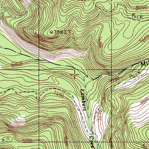 Topographic Map of Lambert Creek, MT