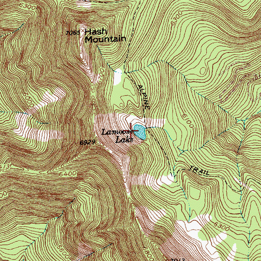Topographic Map of Lamoose Lake, MT