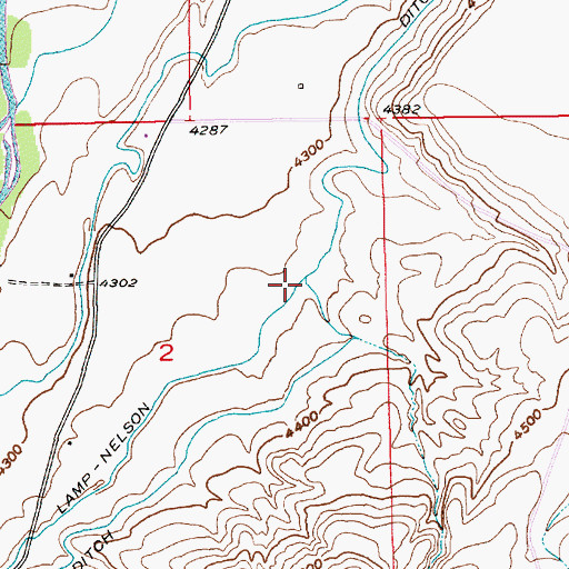 Topographic Map of Lamp-Nelson Ditch, MT
