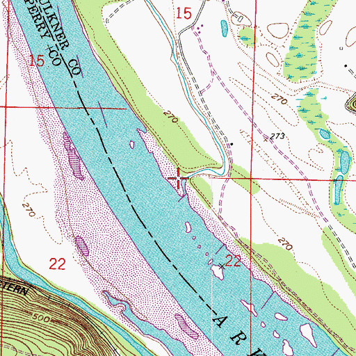 Topographic Map of Tupelo Bayou, AR