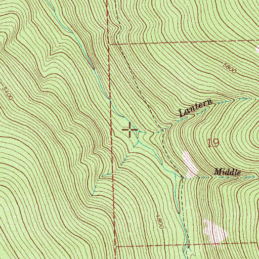 Topographic Map of Lantern Creek, MT