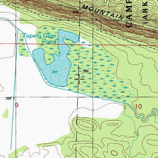 Topographic Map of Tupelo Gum Pond, AR