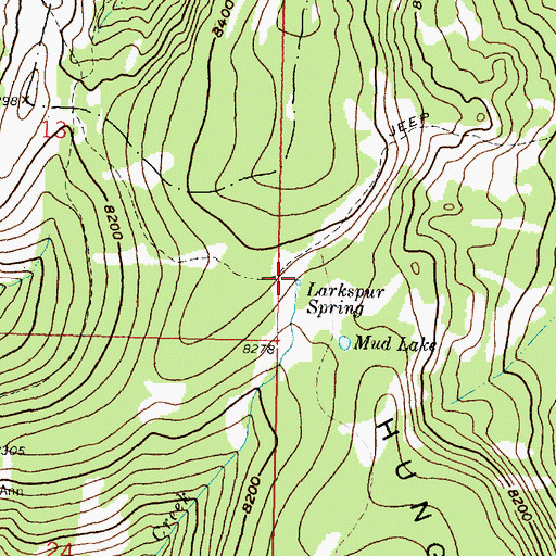 Topographic Map of Larkspur Spring, MT