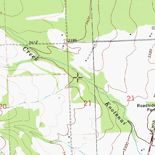 Topographic Map of Larson Creek, MT