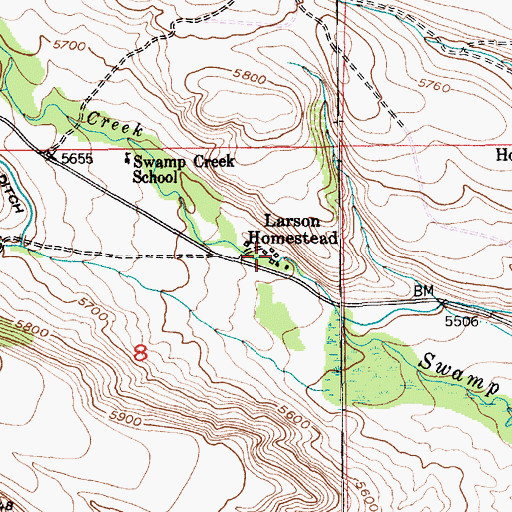 Topographic Map of Larson Homestead, MT