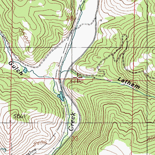 Topographic Map of Latham Gulch, MT