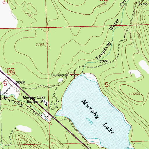 Topographic Map of Laughing Water Creek, MT