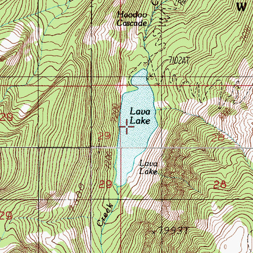 Topographic Map of Lava Lake, MT
