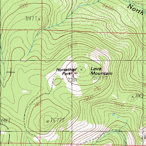Topographic Map of Lava Mountain, MT
