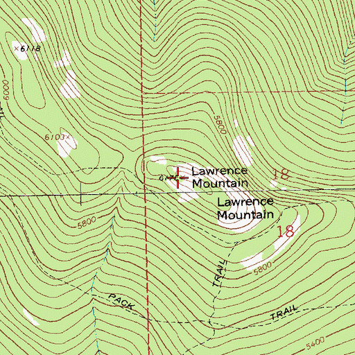 Topographic Map of Lawrence Mountain, MT