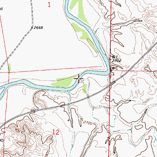 Topographic Map of Lay Creek, MT