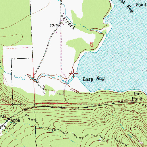 Topographic Map of Lazy Creek, MT
