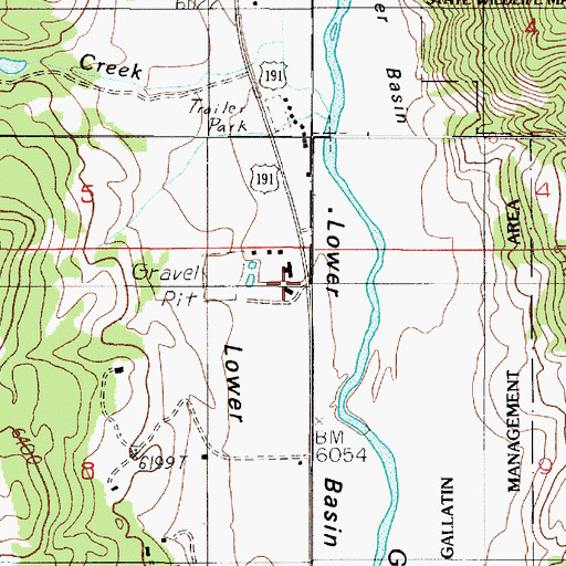 Topographic Map of Lazy T 4 Ranch, MT