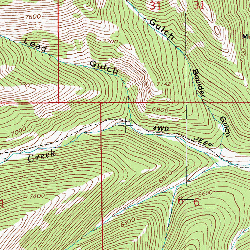 Topographic Map of Lead Gulch, MT