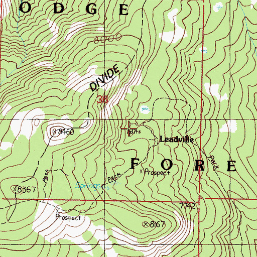 Topographic Map of Leadville, MT