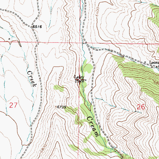 Topographic Map of Leary Place, MT
