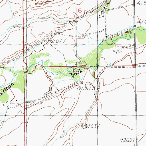 Topographic Map of Lebo Creek, MT