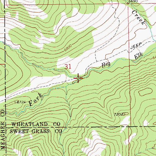 Topographic Map of Lebo Fork, MT