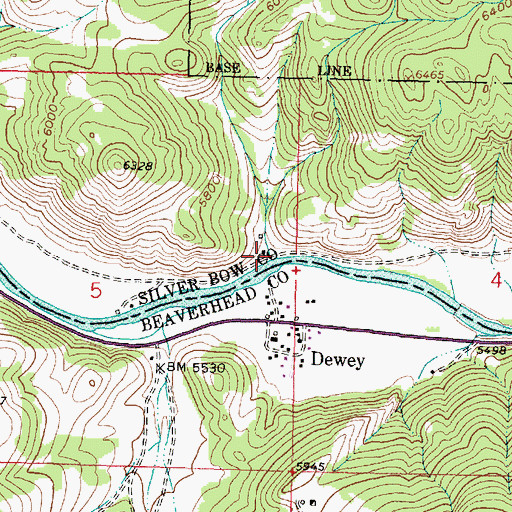 Topographic Map of Leffler Creek, MT