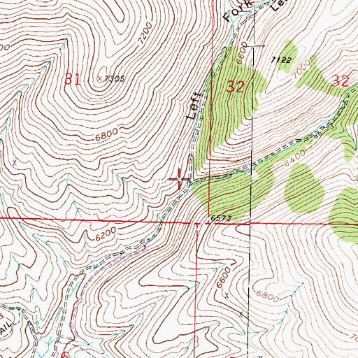 Topographic Map of Left Fork Soap Gulch, MT
