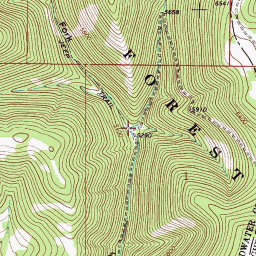 Topographic Map of Left Hand Fork White Gulch, MT