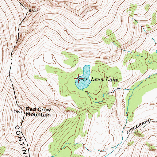 Topographic Map of Lena Lake, MT