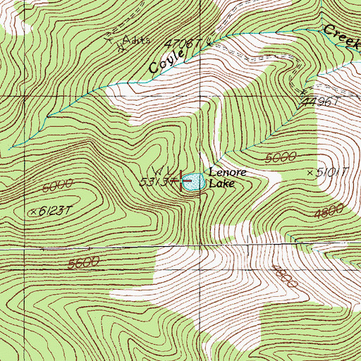 Topographic Map of Lenora Lake, MT